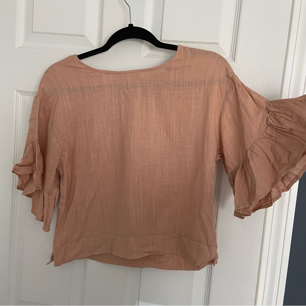 Petal & Pup Pink Linen Blouse